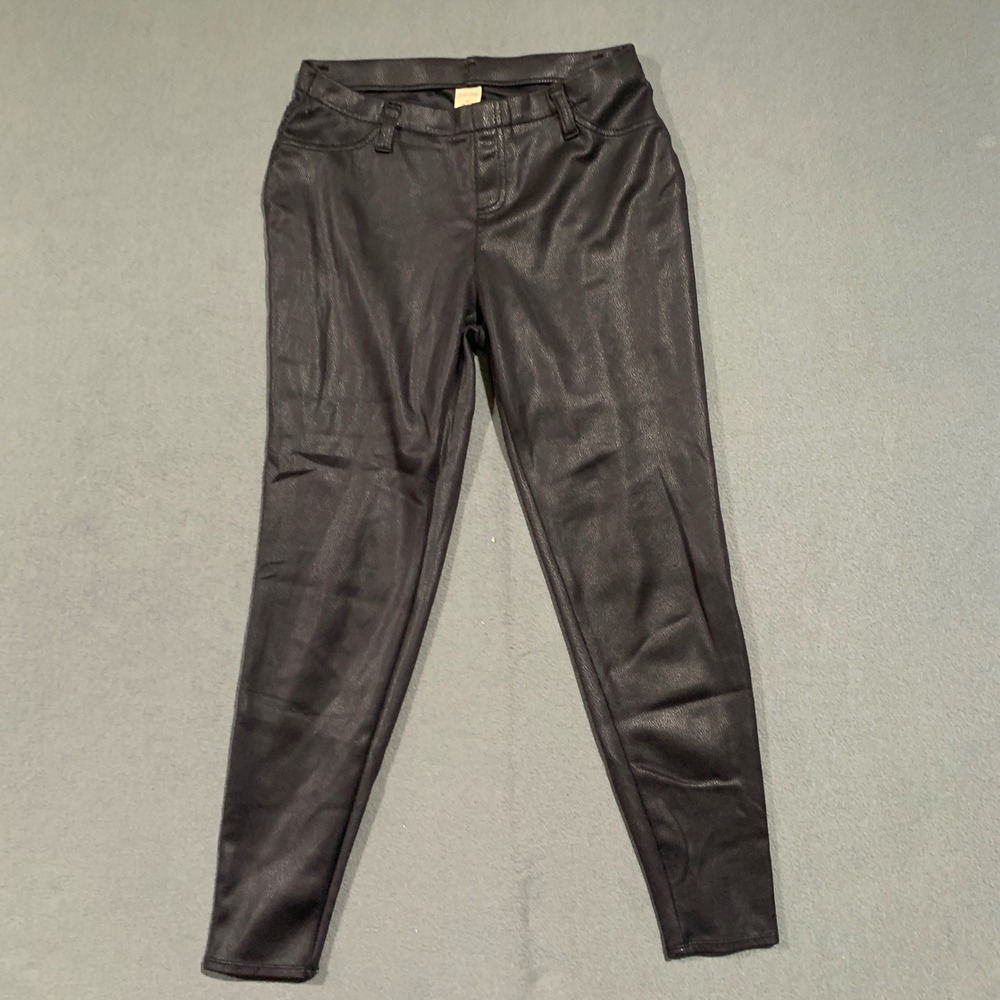Women's Black Faux Leather‎ Pants Size M 8-10 Skinny Biker Goth Rockabilly